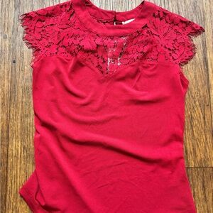 Lace Red Women's Top